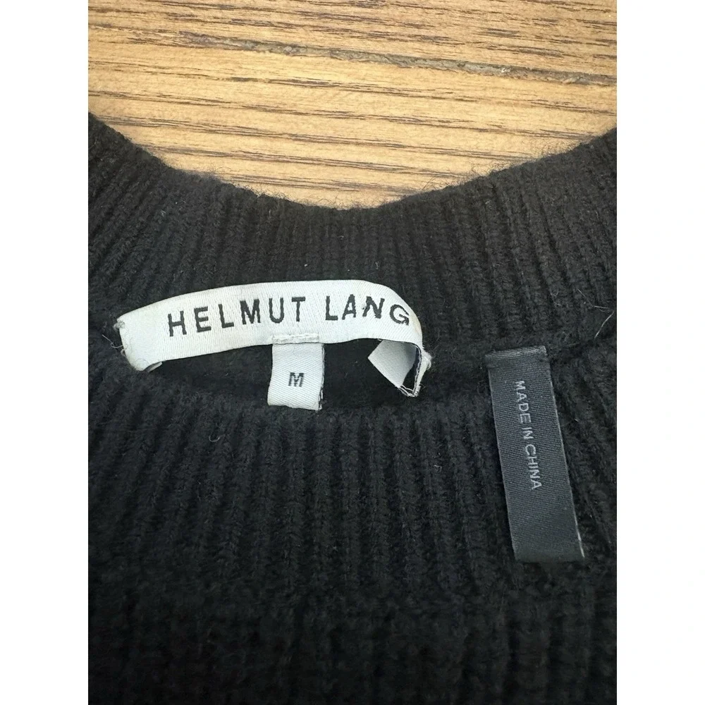 Helmet Lang Women's Medium Ribbed Wool Cashmere Side Slit Tunic‎ Sweater
